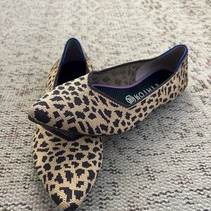 Rothy's Tan and Black Animal Print Flats